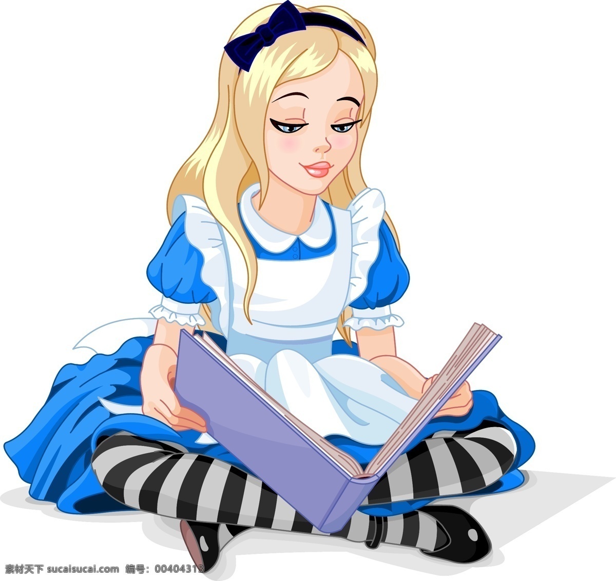 童話 人物 看書 愛麗絲 白色