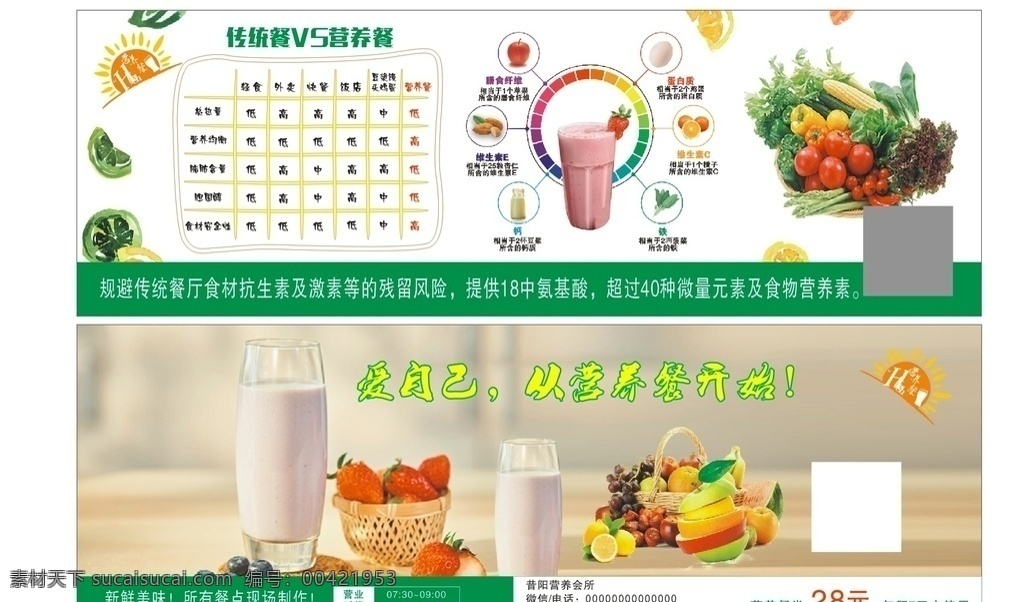 康宝莱 奶昔 营养早餐 蔬菜减肥 有营养的奶昔 名片卡片