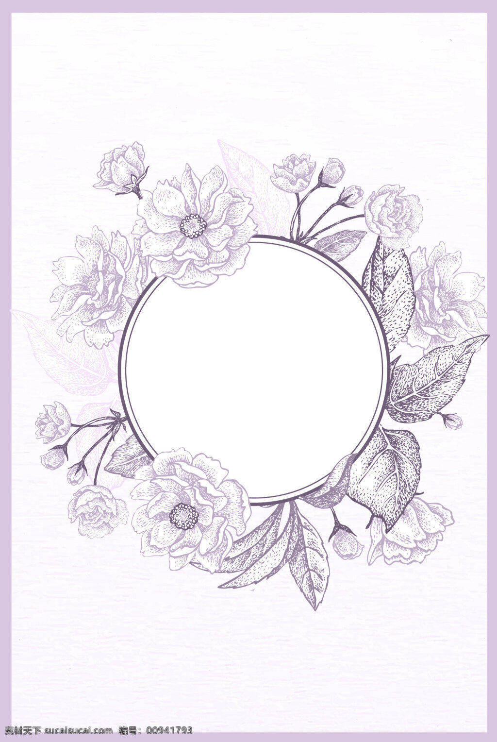 方框 复古 花朵 花环 花卉 婚礼 婚庆 欧式边框 清新 矢量 文艺 线描 背景 手绘 文艺边框