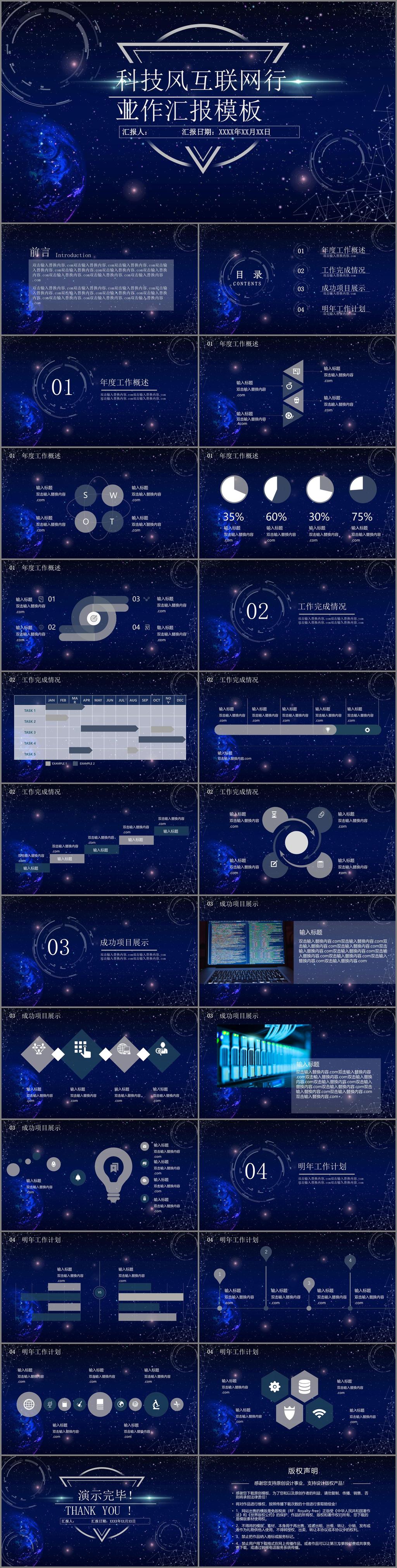 科技 風(fēng) 互聯(lián)網(wǎng) 行業(yè) 工作 匯報(bào) 模板 藍(lán)色 科技風(fēng) 工作匯報(bào) 高端