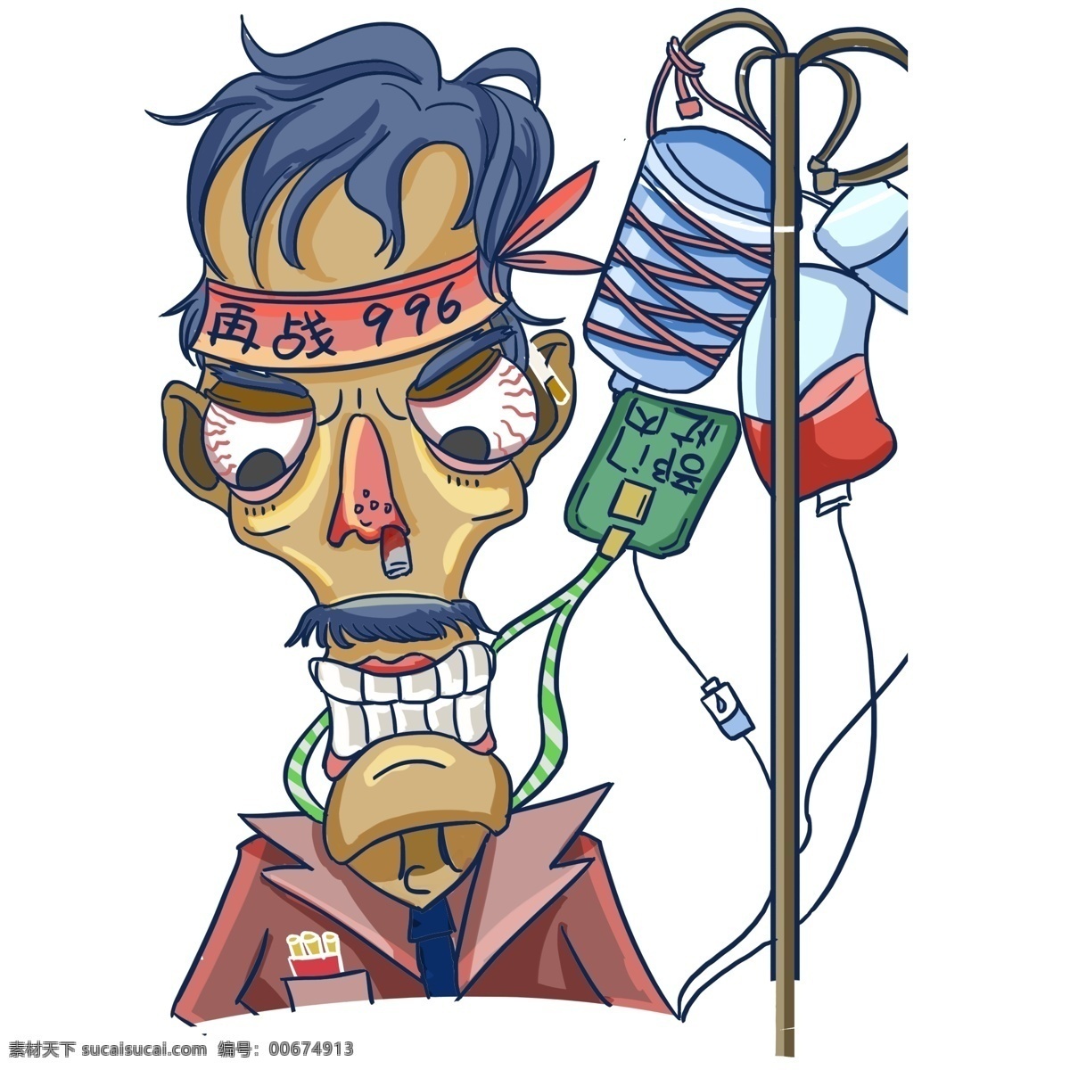 手繪 加班 狗 形象 人物 加班狗 插畫元素 免扣素材 簡約風 卡通元素