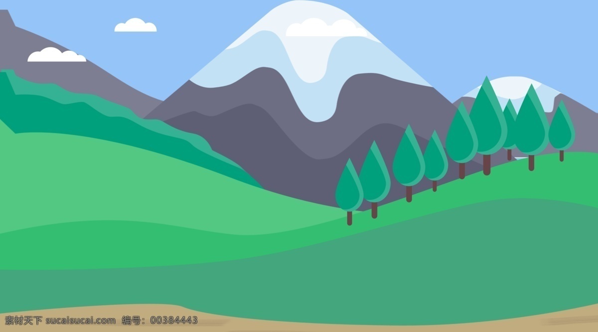 大氣 簡(jiǎn)約 春天 景色 插畫 背景 手繪背景 森系背景 樹林背景 樹葉背景 治愈系背景 插畫背景 植物背景