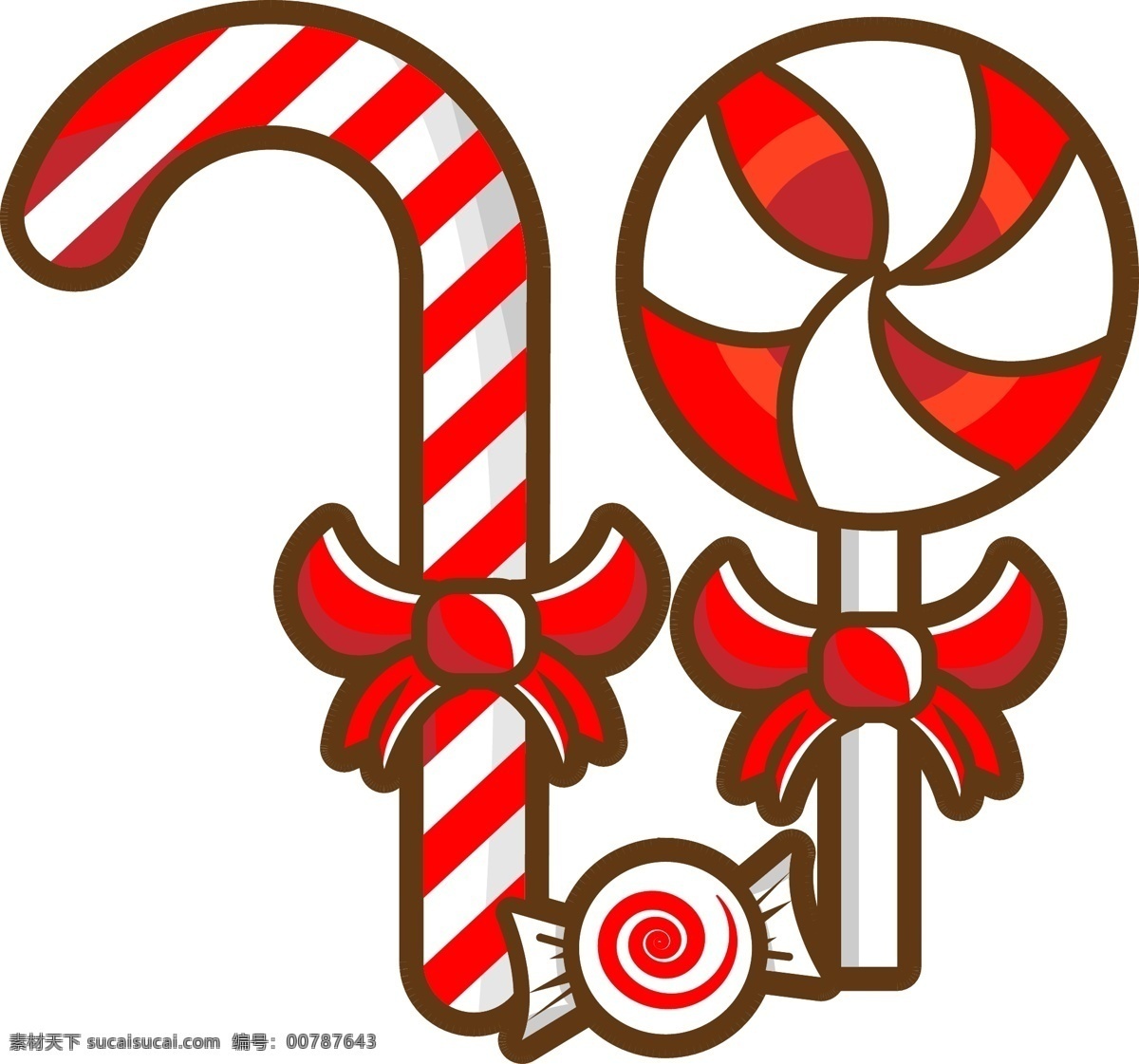 原創(chuàng) 矢量 卡通 圣誕 糖果 圣誕節(jié) 元素 圣誕糖果