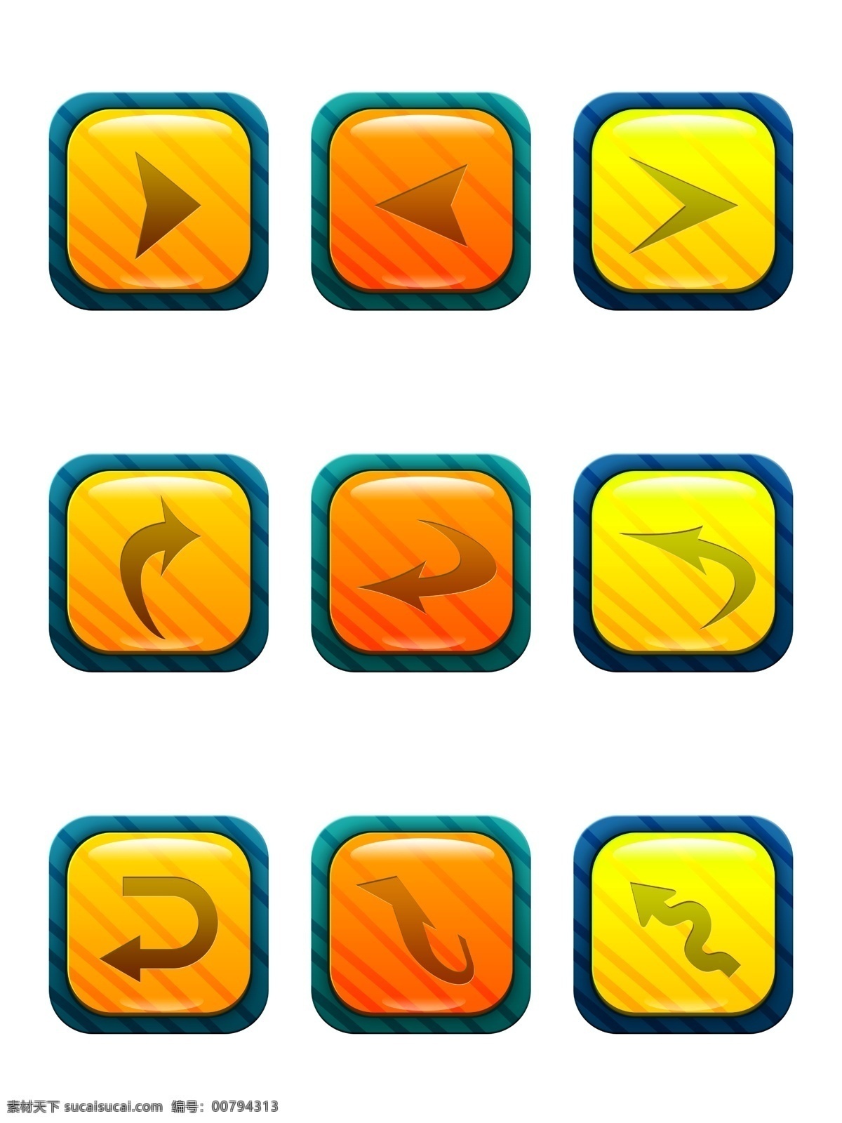 套 游戲 ui 風(fēng)格 箭頭 指向 圖標(biāo)素材 元素 箭頭圖標(biāo) 箭頭素材 游戲風(fēng)