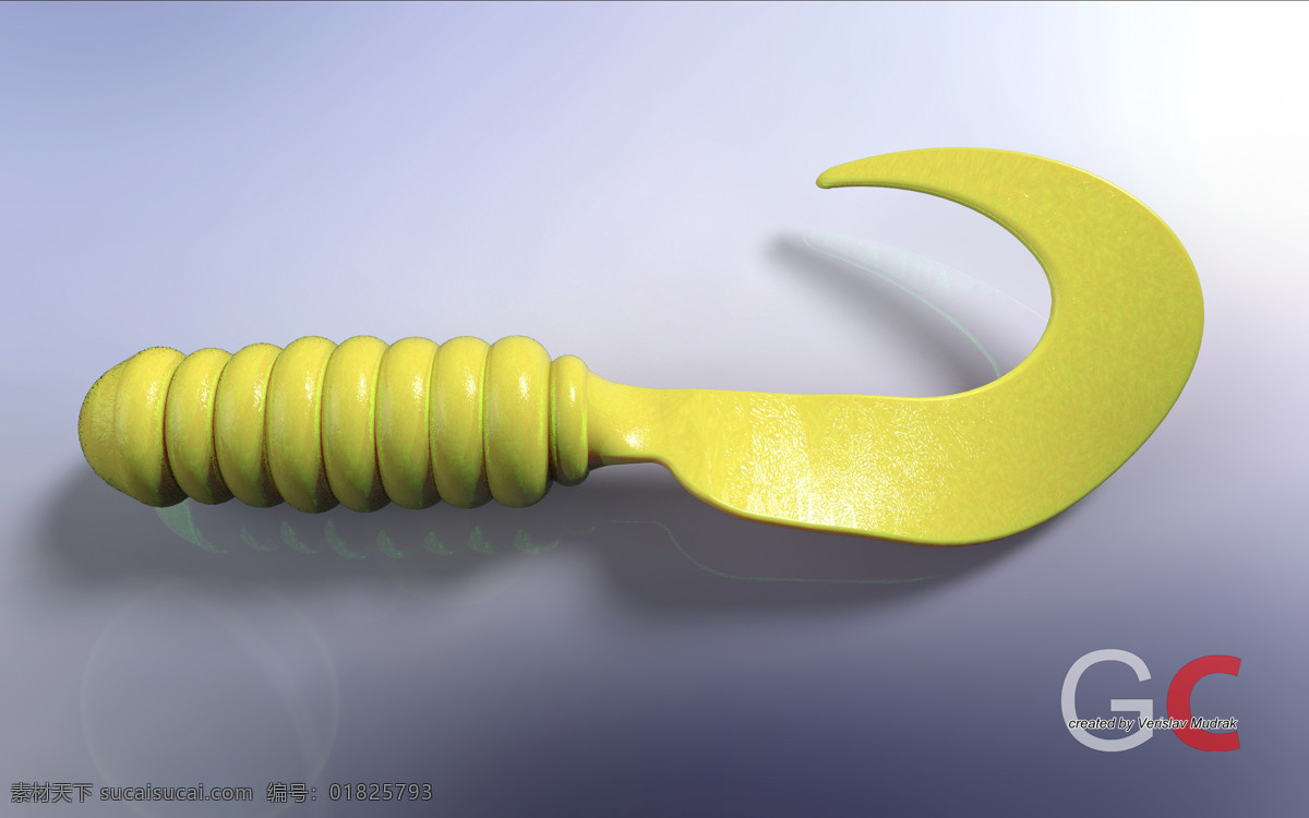 軟 餌 蟲 釣魚 誘惑 solidworks 硅 蠕蟲 3d模型素材 其他3d模型