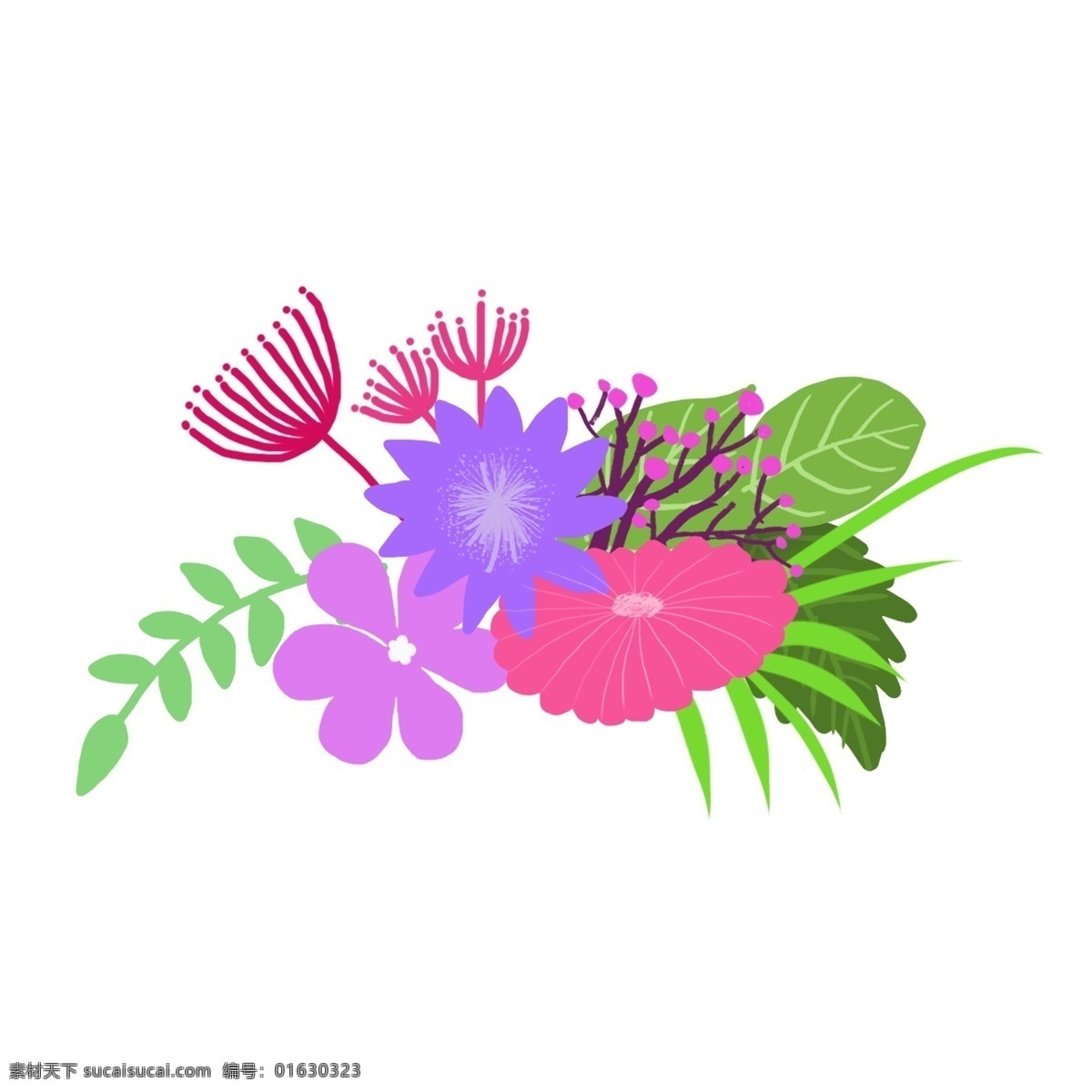 手绘 花卉 植物 小 清新 风格 插画 花朵 手绘花 装饰花 小清机新花朵