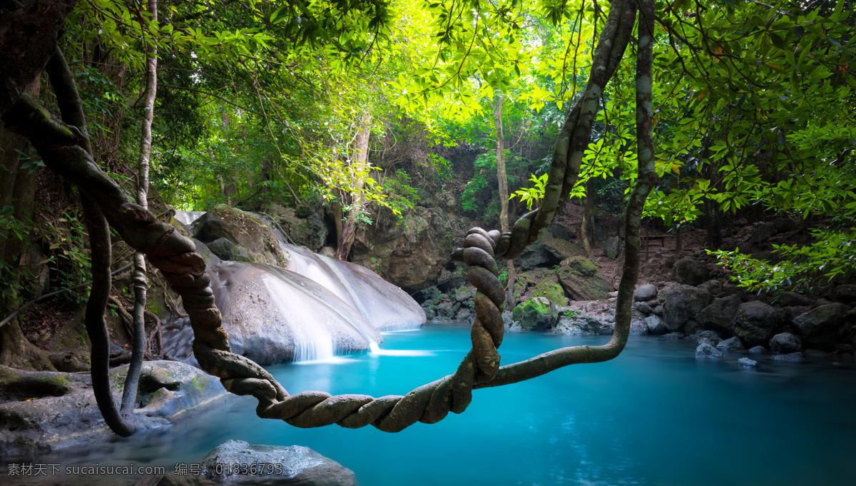 藍色水潭風景 瀑布風景 水潭 流水 美麗風景 自然風光 美麗景色 美景 風景攝影 自然風景 自然景觀 黑色