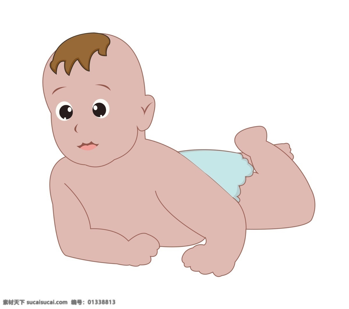 趴 玩耍 婴儿 插画 可爱的婴儿 卡通插画 婴儿插画 孩子插画 宝宝 小孩 襁褓婴儿 趴着的婴儿
