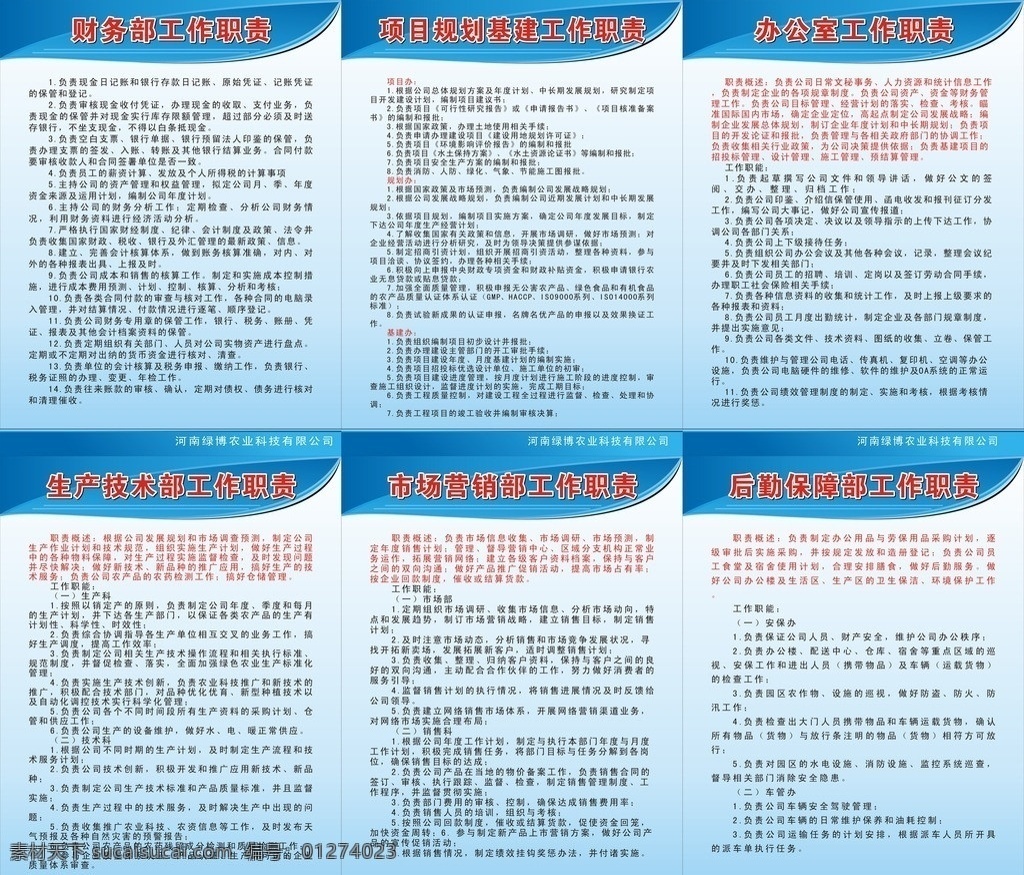 農(nóng)業(yè)科技 公司 制度 財務(wù)部 工作職責(zé) 項(xiàng)目規(guī)劃 基建 辦公室 生產(chǎn)技術(shù)部 市場營銷部 后勤保障部 農(nóng)業(yè) 科技 綠博 公司制度大全 展板模板 矢量