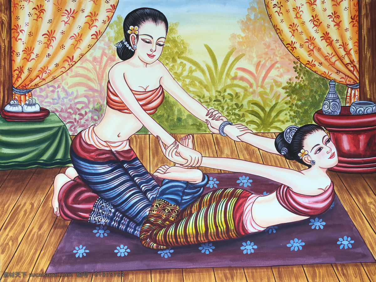 泰式按摩图 泰式按摩 美容spa 美体艺术 泰国 民俗 按摩推拿 健康养生 文化艺术 传统文化