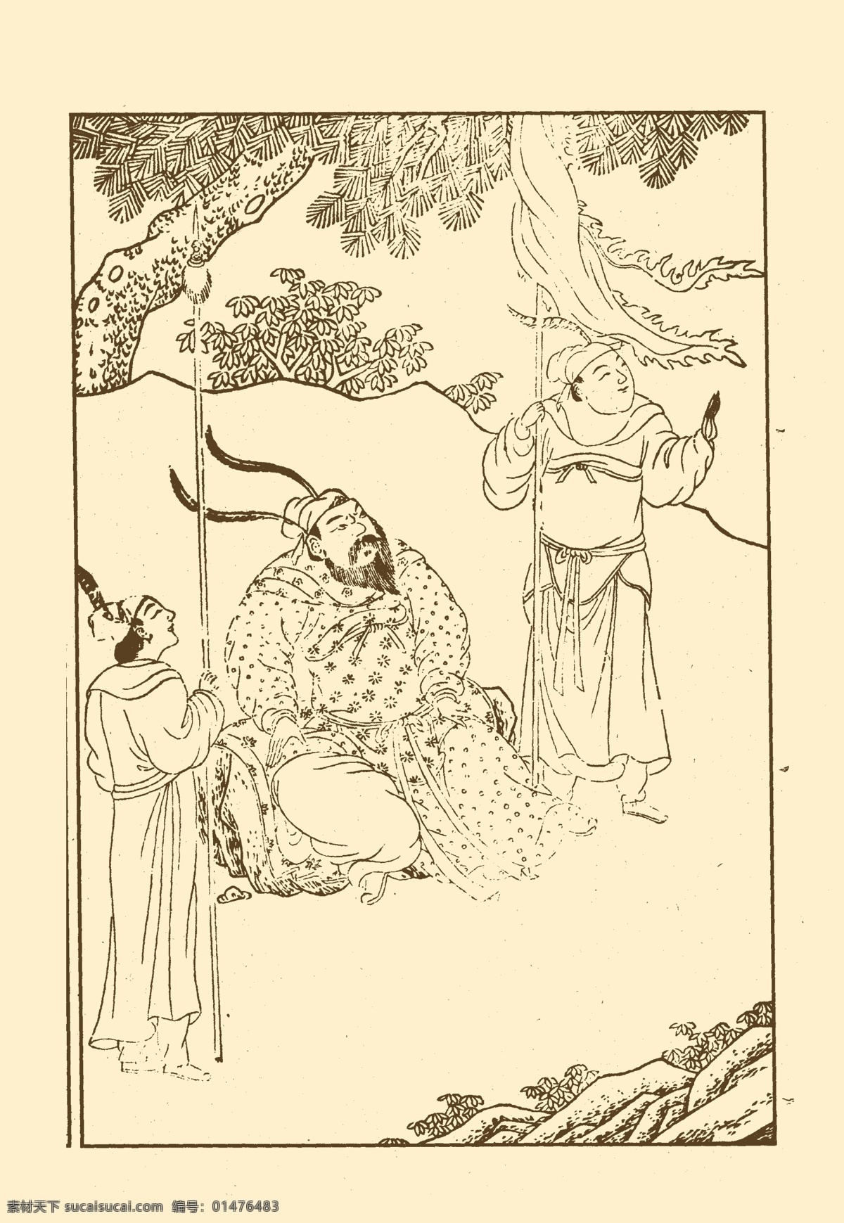 列女傳 人物 版畫 雕版印刷 白描 國(guó)畫 中國(guó)畫 傳統(tǒng) 將軍 將領(lǐng) 士兵 分層 源文件