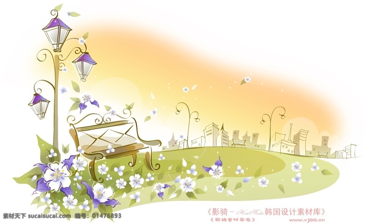 夢幻 風景 hanmaker 韓國 設計素材 庫 背景 抽象 底紋 花紋 夢幻風景 線條