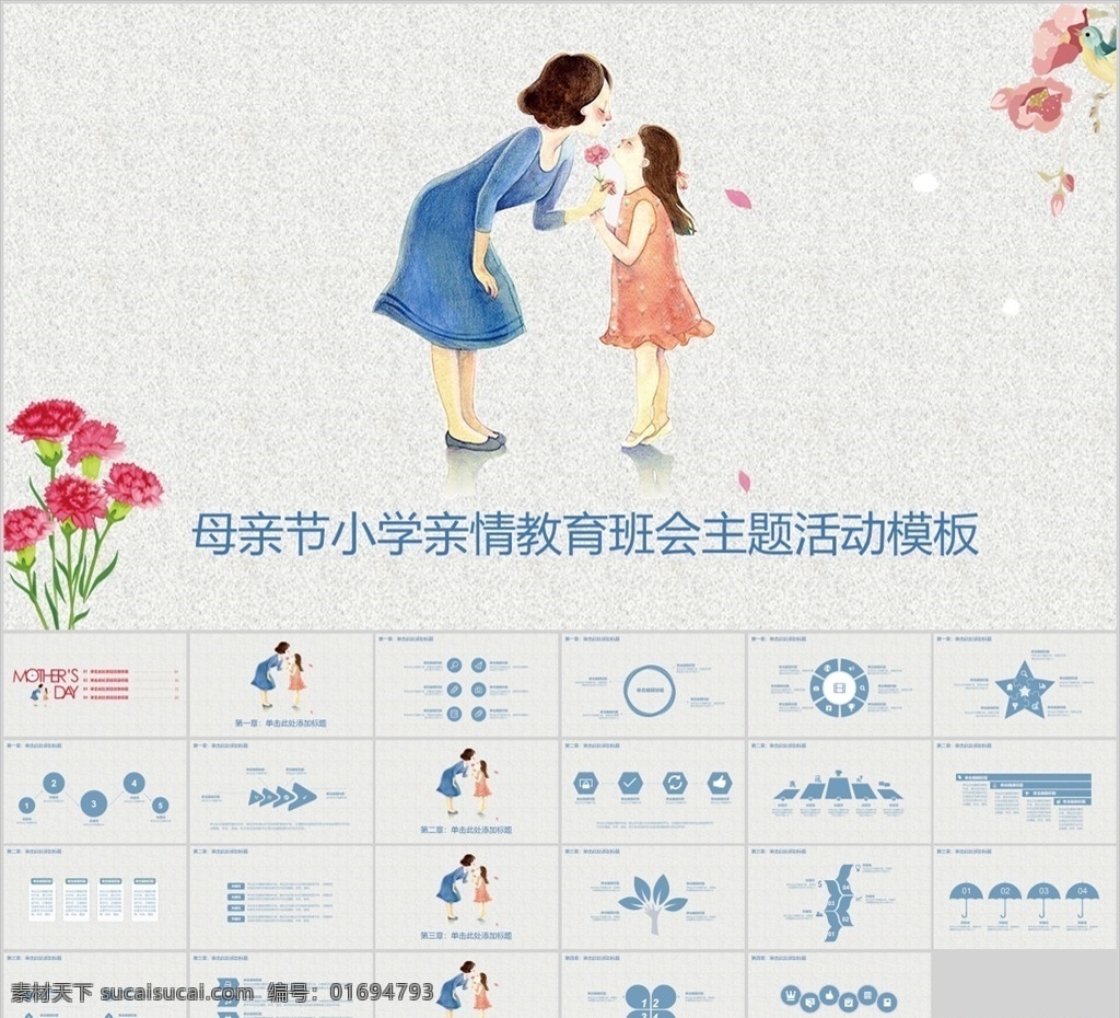 母親節(jié) 小學(xué) 親情 教育 主題 班會(huì) 活動(dòng) 媽媽我愛你 通用主題素材 母親節(jié)ppt 主題班會(huì) 幼兒園幼師 卡通可愛手繪 清新可愛 兒童卡通 感恩母親節(jié) 動(dòng)感電子相冊(cè) 感恩教育 ppt模板 節(jié)日ppt 多媒體 課件答辯 pptx