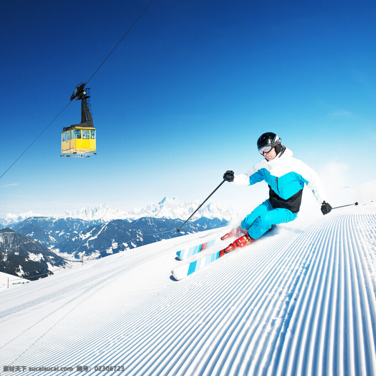 缆车 滑雪 运动员 滑雪运动员 极限运动 体育运动 雪山风景 雪地风景 其他类别 生活百科 白色