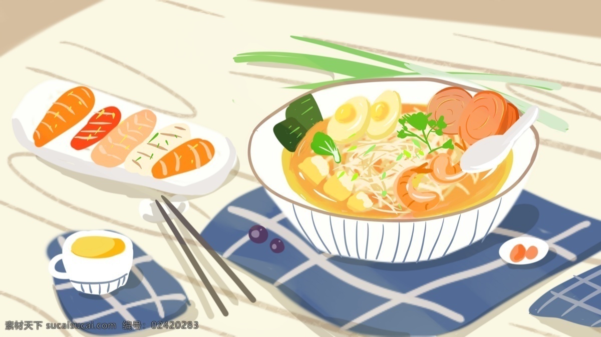 冬天 你好 美食 原創(chuàng) 插畫 冬天你好 冬季 清新