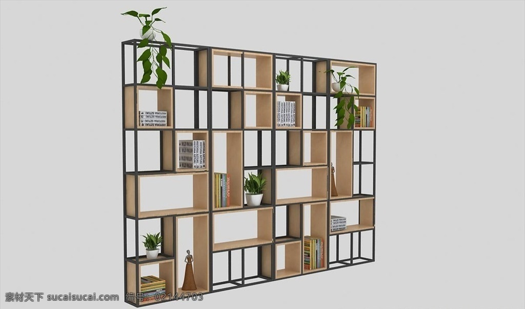工業(yè) 風(fēng) 書架 3d書架模型 3dmax2010 鋼木書架 置物架 隔斷 3d設(shè)計(jì) 室內(nèi)模型 max