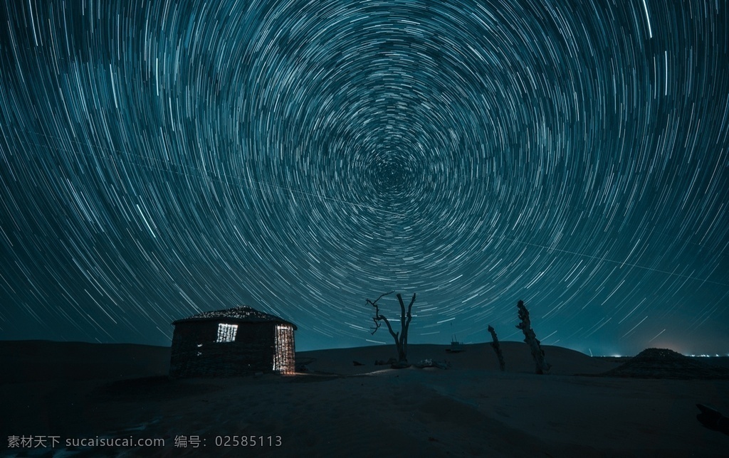星轨图片 星轨 星空 大漠 怪柳 沙漠 星星 夜空 大漠风 自然景观 自然风景