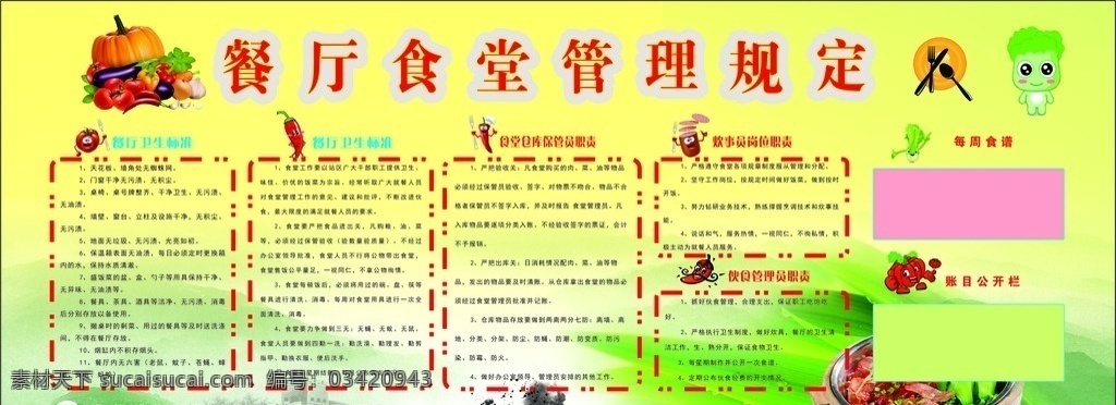 餐廳 食堂 管理規(guī)定 卡通 食堂文化