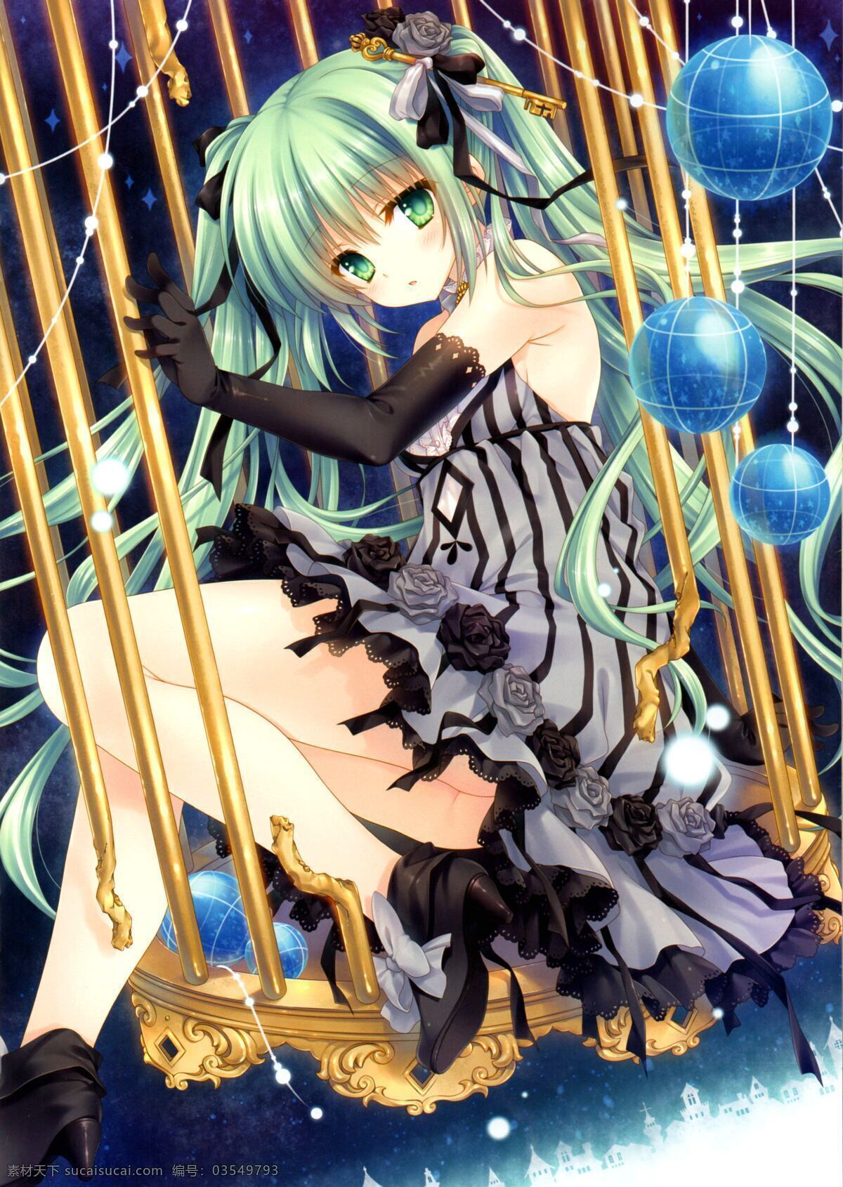 夢幻 彩球 初 音 miku 動(dòng)漫圖 可愛 綠色頭發(fā) 可愛少女 卡通 動(dòng)漫