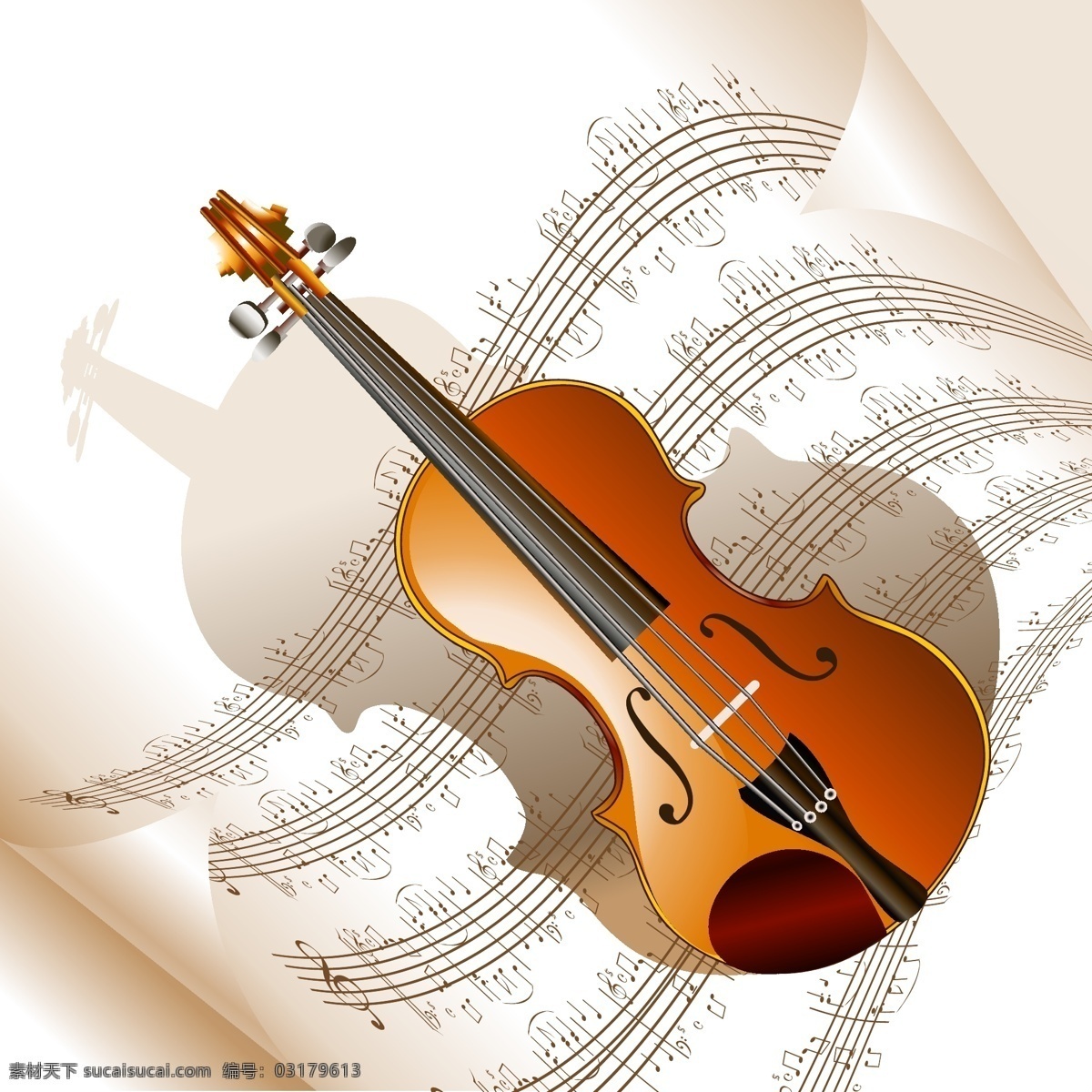 乐器 乐谱 精美 插图 矢量 吉他 萨克斯 五线谱 小提琴 萨克斯风 矢量图 其他矢量图