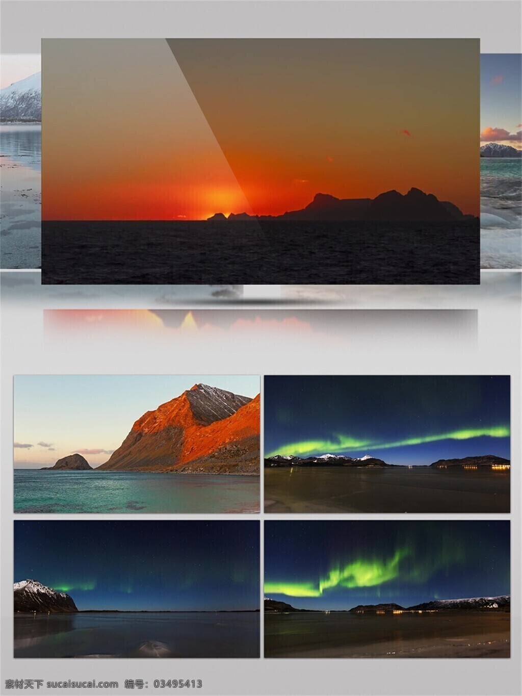 北极 极光 风光 景色 视频 音效 绚丽多彩 发光 灿烂 美丽 神奇 视频音效 南北两极