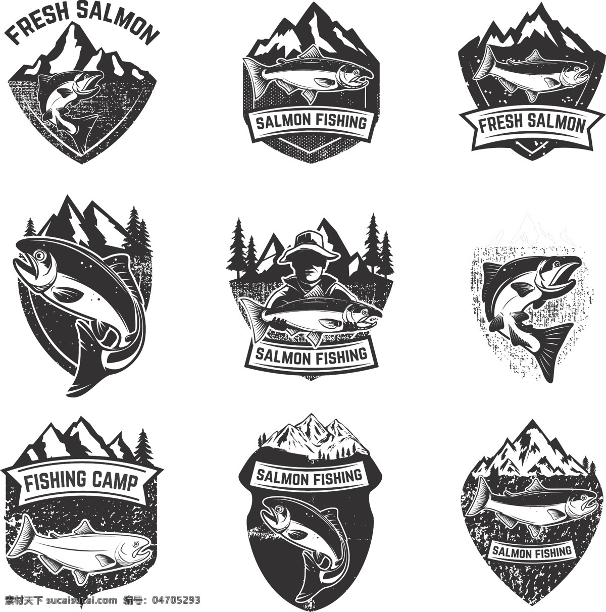钓鱼 俱乐部 标志 矢量素材 矢量图 设计素材 创意设计 标志设计 矢量 高清图片
