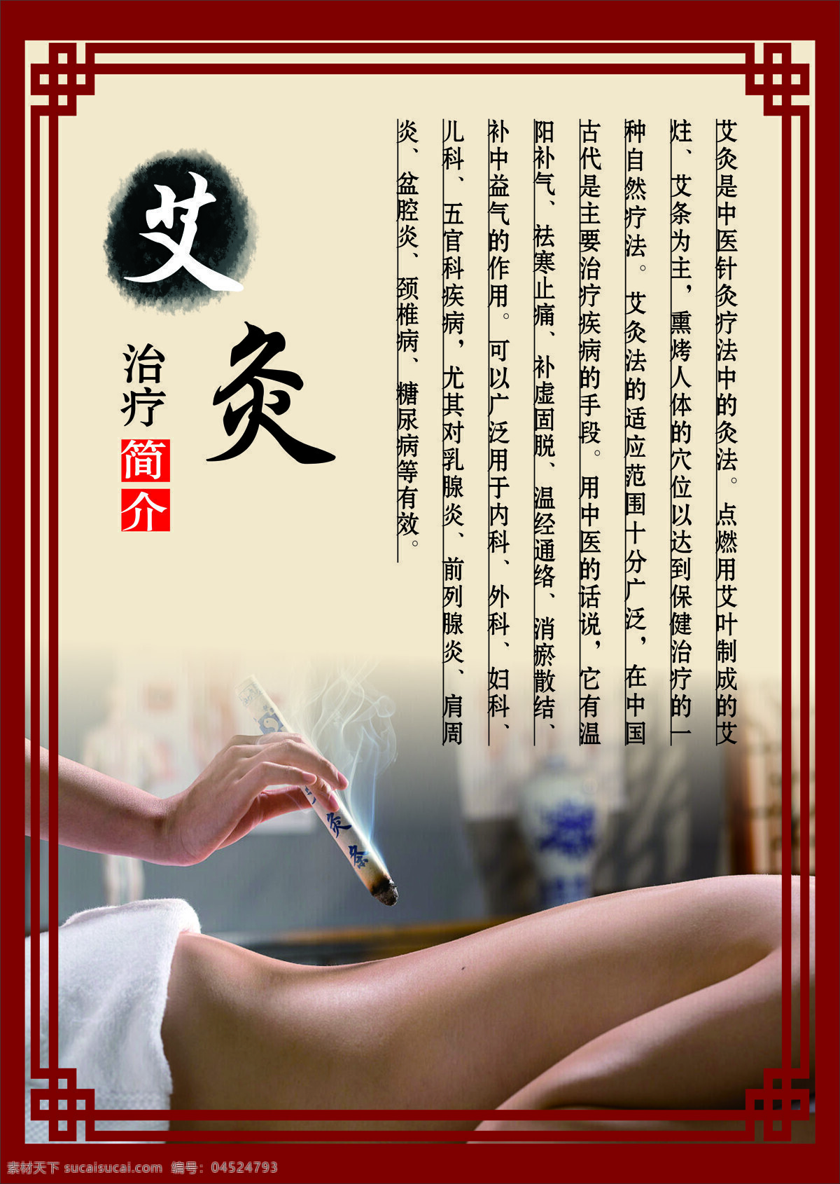 艾灸 海报 高清 实用 穴位 经络 养生保健