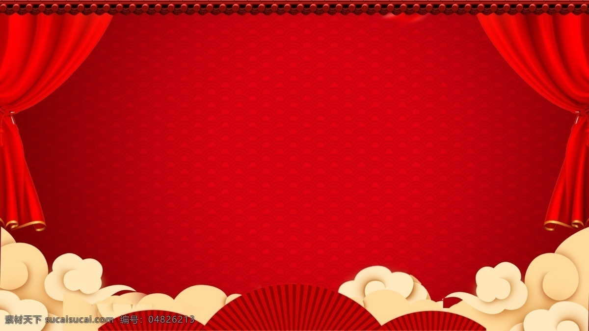 大红色 传统 新年 背景 祥云 喜庆 新年快乐 猪年 红色 猪年大吉 新年大吉 新年展板 中国风