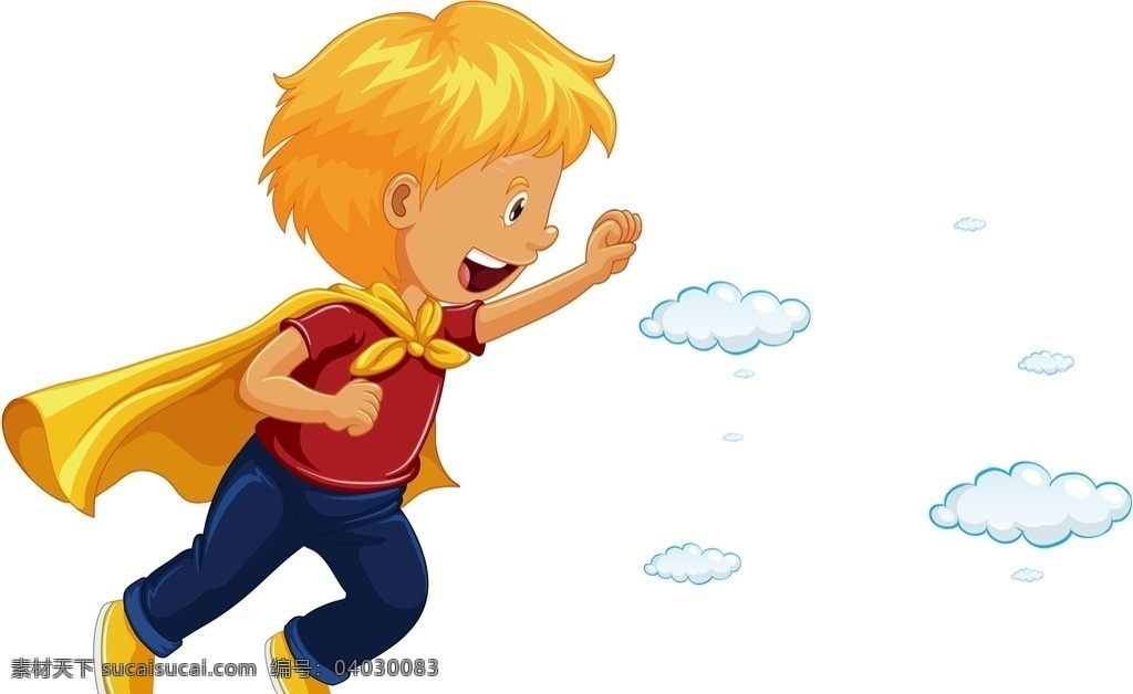 卡通 飞翔 小 男孩 卡通男孩 卡通小男孩 飞翔的小男孩 小男孩 超人 卡通超人 学生 小学生 白云 共享素材