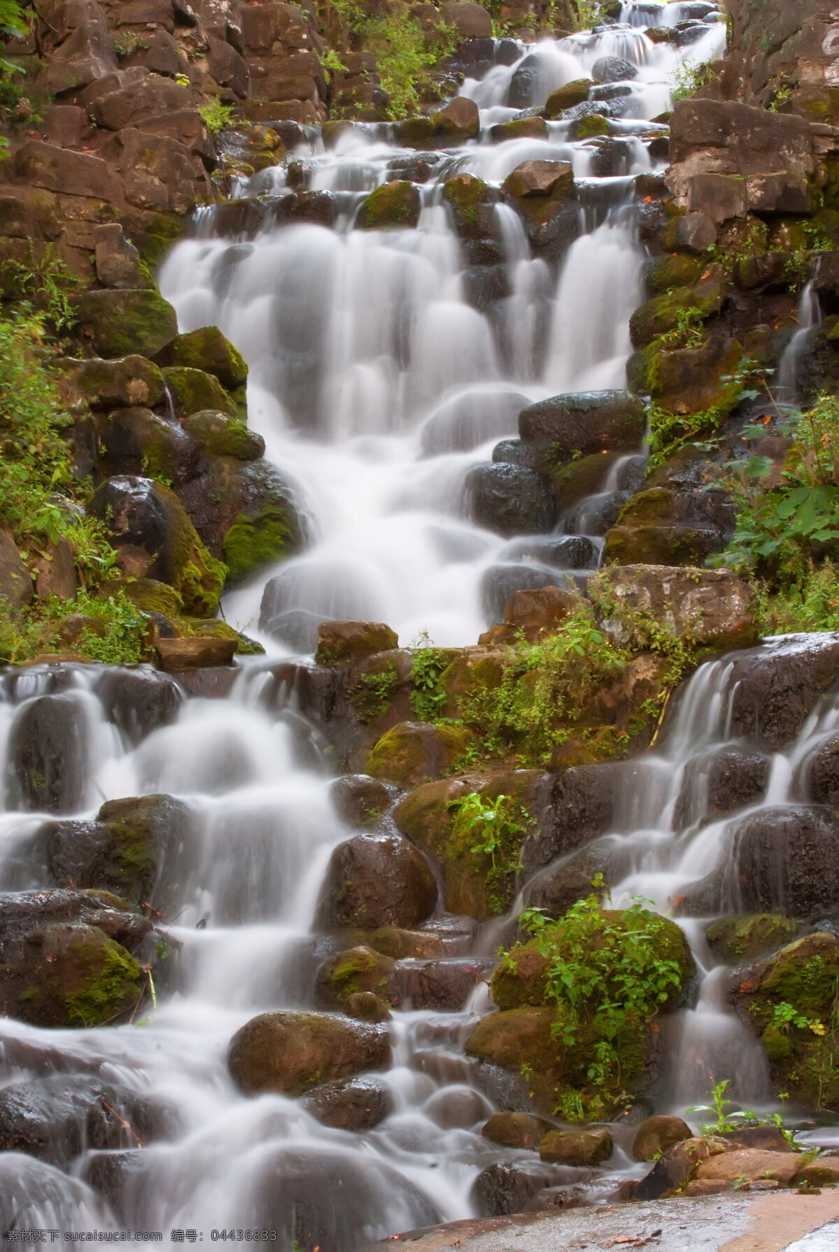 山涧瀑布 山间 山涧 瀑布 流水 岩石 重叠 山水风景 自然景观
