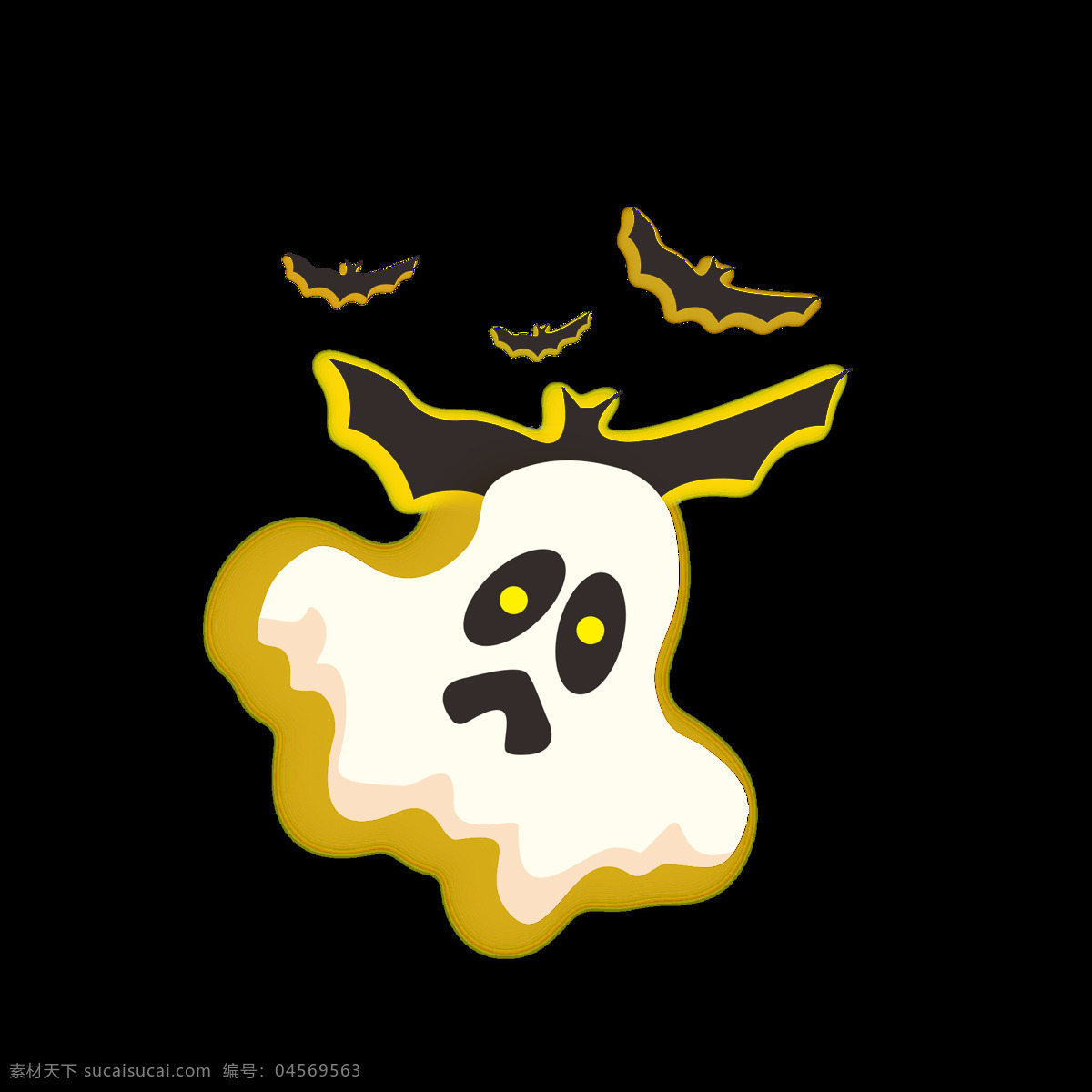 簡約 風 萬圣節(jié) 主題 海報 簡約風 鬼魂 蝙蝠 海報素材