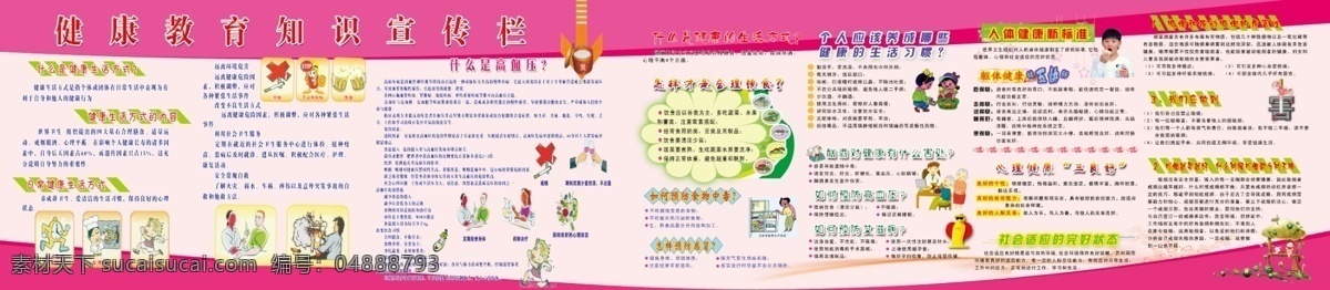 健康教育 知識 宣傳欄 什么 健康生活 方式 內(nèi)容 日常 什么是高血壓 合理飲食 防食物中毒 怎樣預防感冒 酗酒 艾滋病 心理健康 吸煙 卡通畫 背景圖 圖版 廣告設計模板 源文件