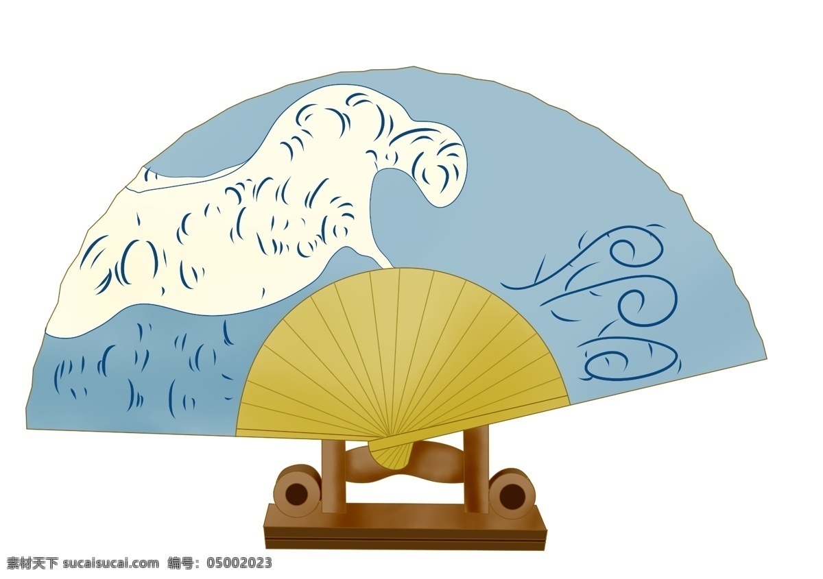 一把 藍(lán)色 日式 折扇 扇子 日本扇子 藍(lán)色扇子 一把折扇 藍(lán)色日式折扇 紅色折扇插圖 櫻花折扇