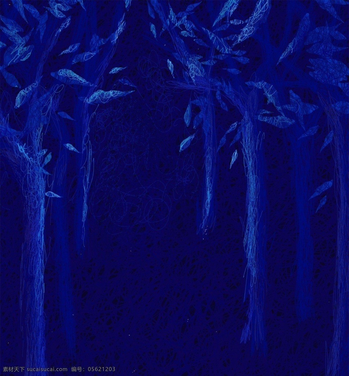 手绘 卡通 紫 蓝色 森林 插画 背景 紫色 创意 植物 大自然 环境 纹理 梦幻 手绘线条 手绘树木 紫蓝色森林 卡通创意 梦