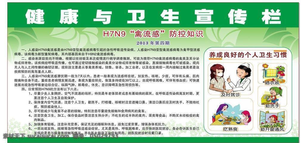 h7n9 禽流感 健康 衛(wèi)生 宣傳欄 展板 矢量 模板下載 其他展板設(shè)計(jì)