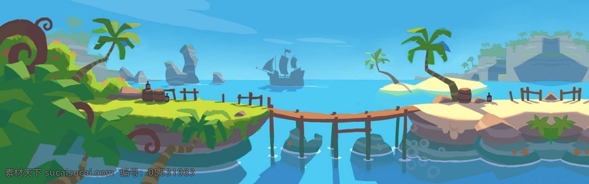 游戲場景 橋 背景 游戲 場景 淘寶界面設(shè)計 淘寶 廣告 banner