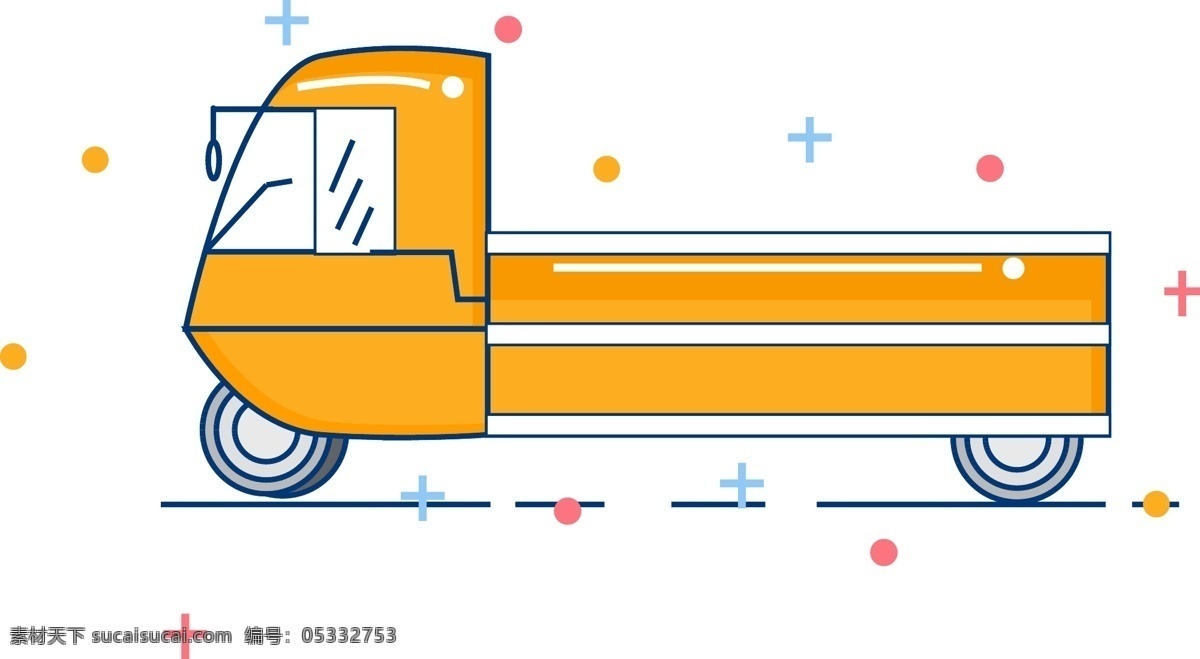 卡通 可愛 簡約 矢量 貨車 車子 交通工具 矢量貨車 車