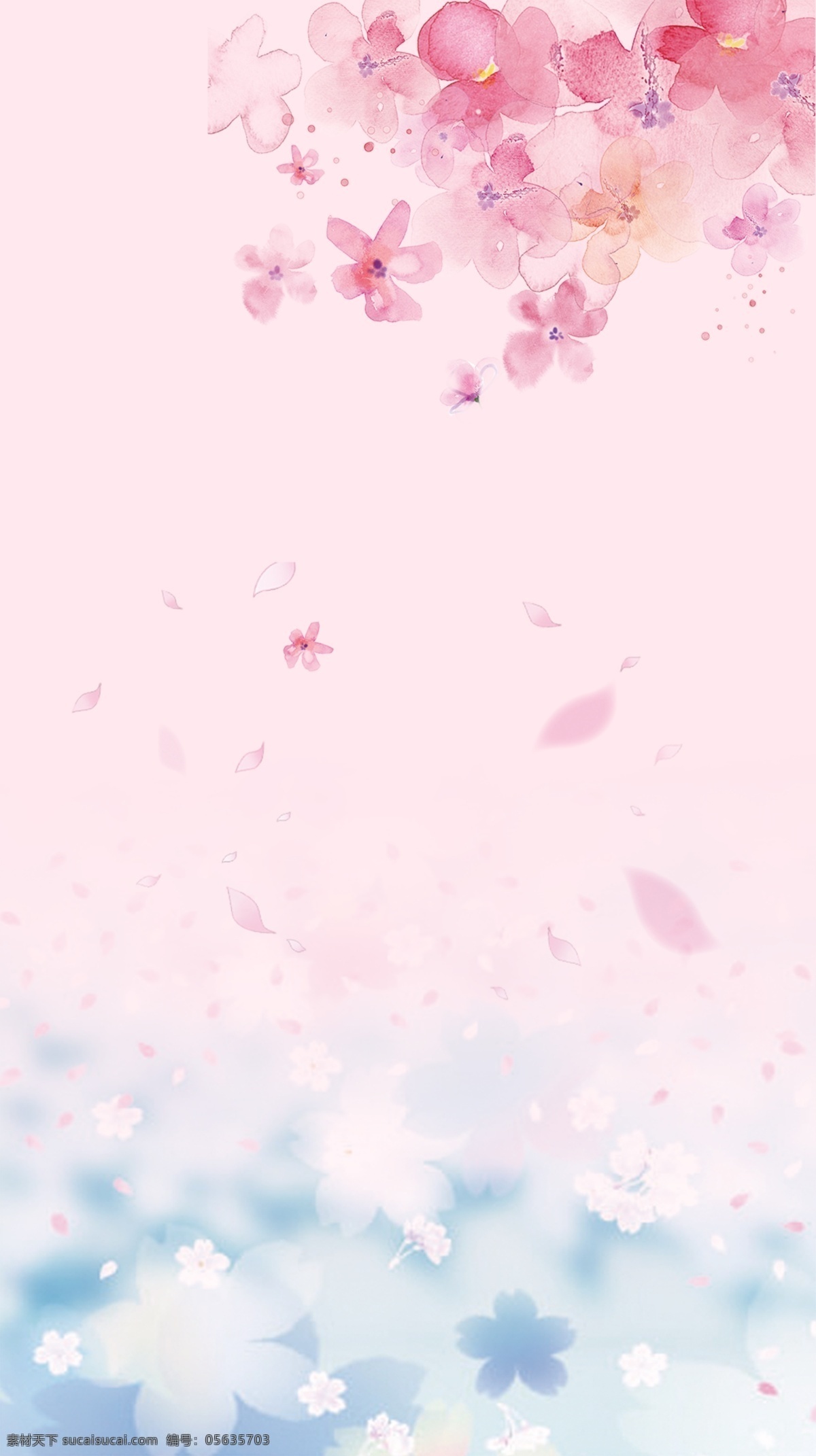 梦幻 粉色 花瓣 背景 可爱 中国风 粉色背景 可爱粉色背景 白云 花草 分层 透底图 源文件 设计素材 海报