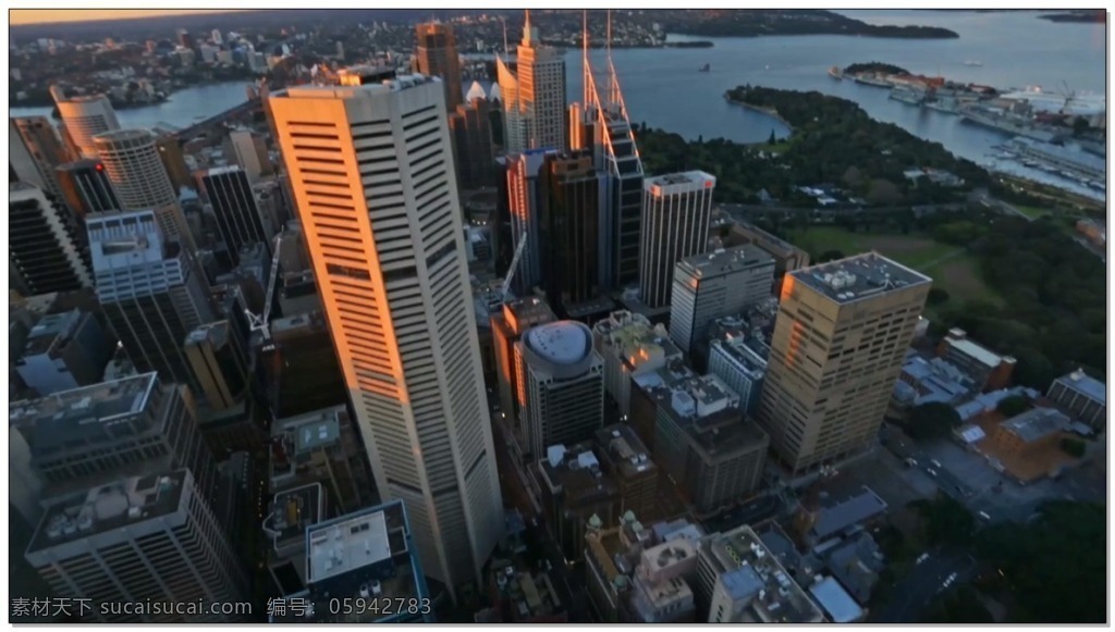 现代 城市 夕阳西下 视频 发达 暮色 全景 视频素材 动态视频素材