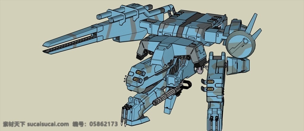 高达 加农炮 模型 机器人模型 卡通 概念 科幻 人物模型 游戏模型 单体模型 3d设计 展示模型 室外模型 skp