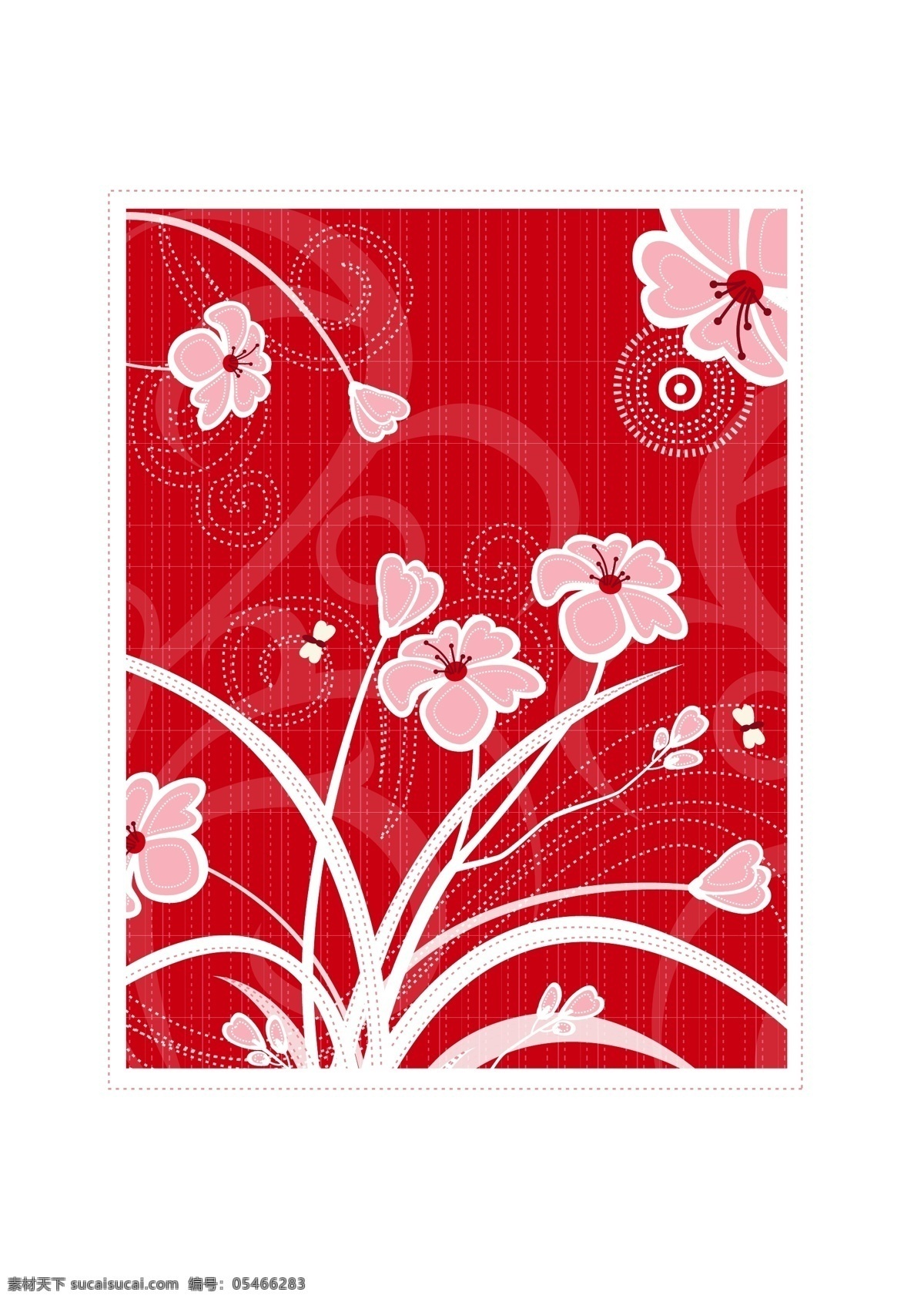 手绘 粉色 兰花 矢量 装饰 图案 花纹 简约 层次分明 矢量素材 装饰图案