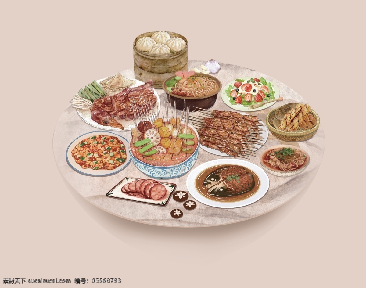 滿 桌 菜肴 年夜飯 免 扣 美食 食物 過年 新年 可編輯 免扣 包子 魚 沙拉 麻花 肉串 蔬菜 水果 碟子 滿漢全席 關(guān)東煮 宮保雞丁 烤鴨 卷餅 分層