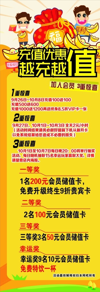 網(wǎng)吧 網(wǎng)吧展架 會員充值展架 矢量文件 展架 展架背景圖