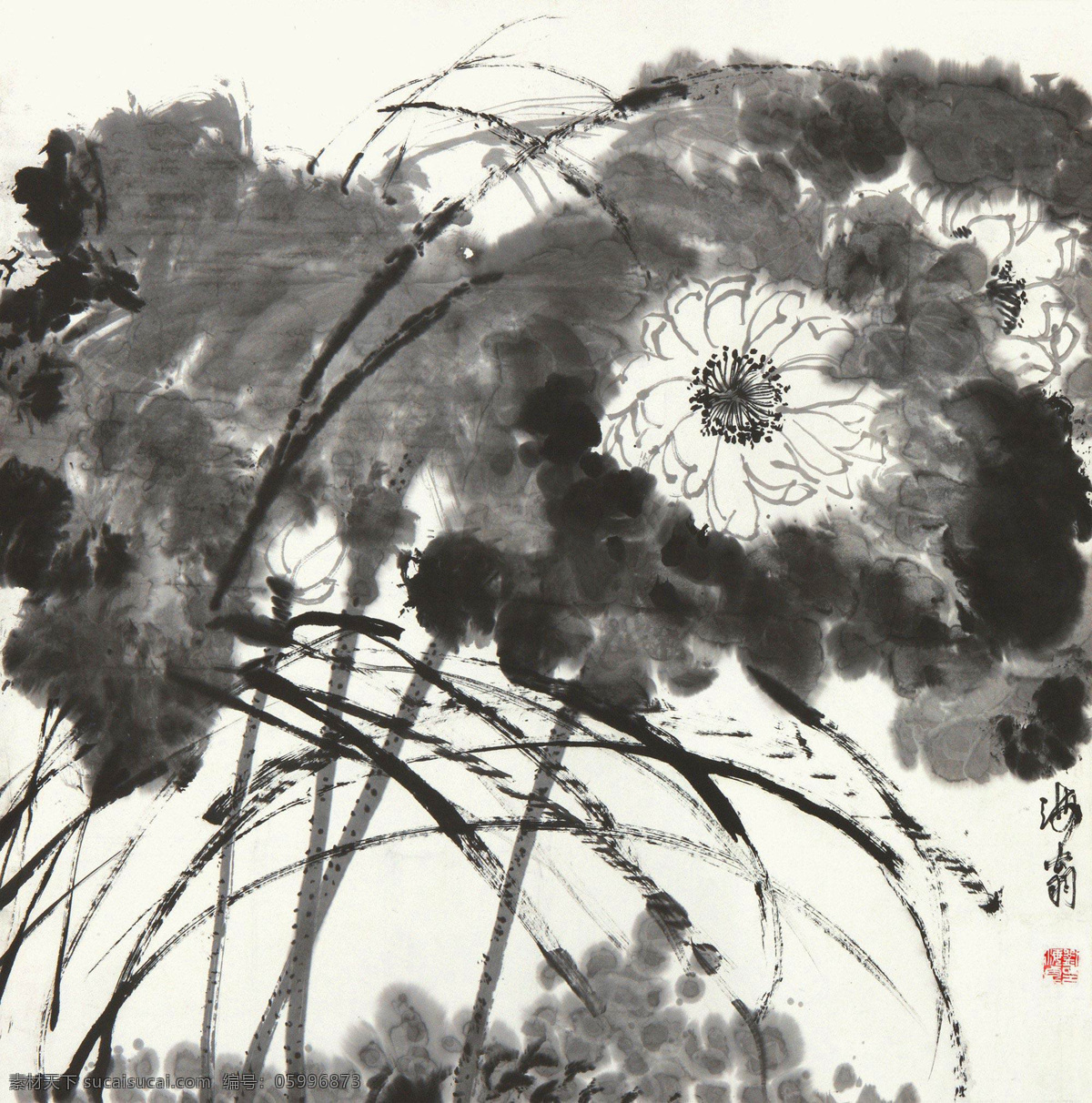 荷香滿溢 劉海粟 國(guó)畫 荷花 墨荷 荷塘 寫意 水墨畫 中國(guó)畫 繪畫書法 文化藝術(shù) 國(guó)畫劉海粟