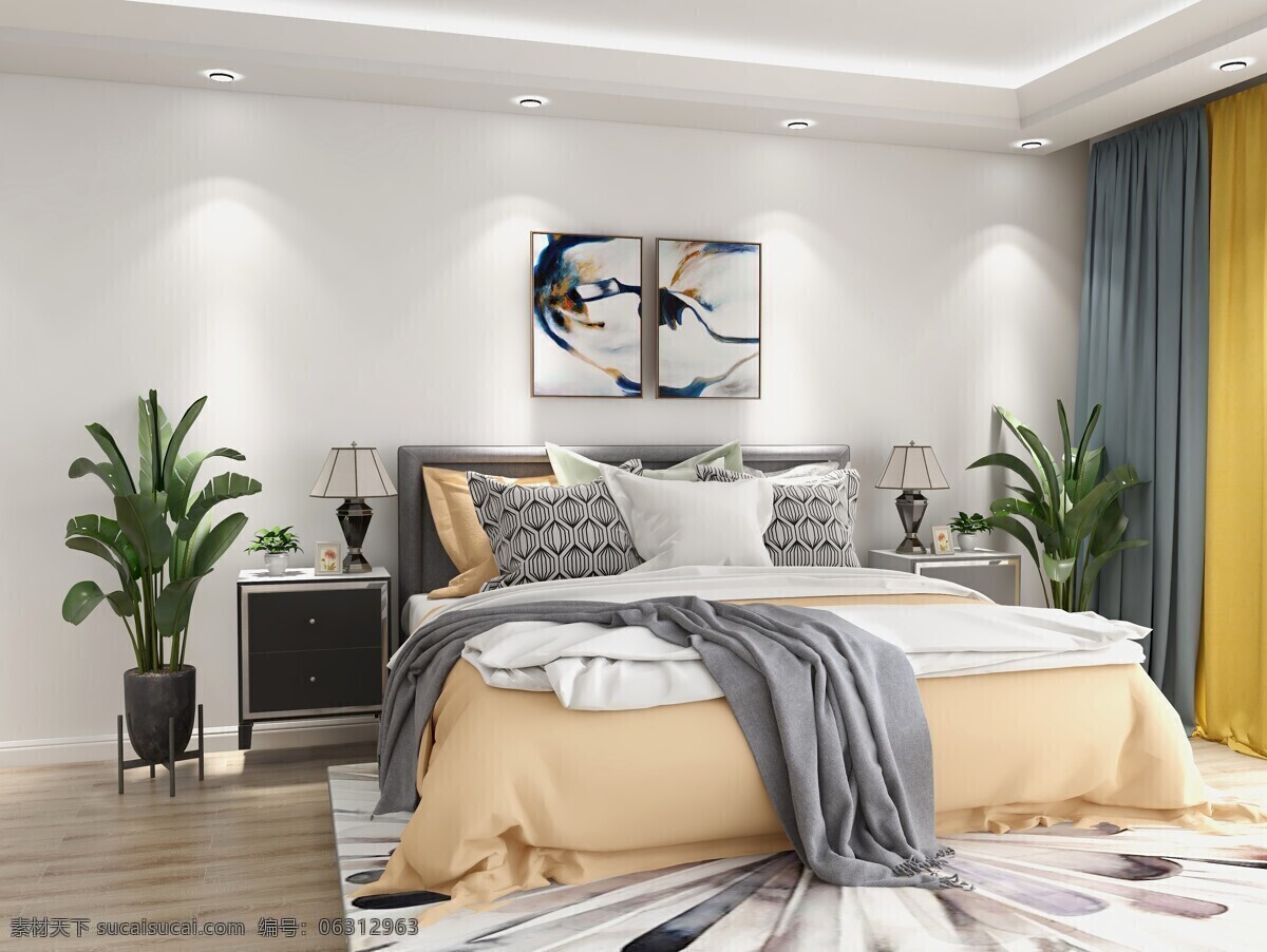 室内 卧室 装修 效果图 装修效果图 室内卧室 现代卧室 现代风效果图
