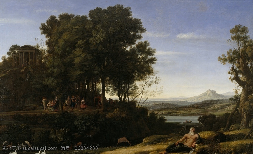 阿波羅和繆斯 風(fēng)景油畫 油畫作品 風(fēng)景名畫 著名油畫 國外油畫 西方古典油畫 油畫 藝術(shù) 阿波羅 巴洛克 鹿 希臘神話 樹 繆斯 神話藝術(shù) 法國畫家 克勞德洛蘭 蘇格蘭 國家 畫廊 克勞德 洛蘭 作品 繪畫書法 文化藝術(shù)