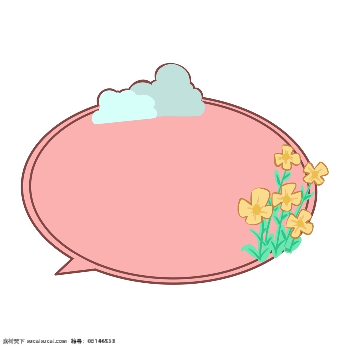 粉色小花邊框 粉色 小花 立體