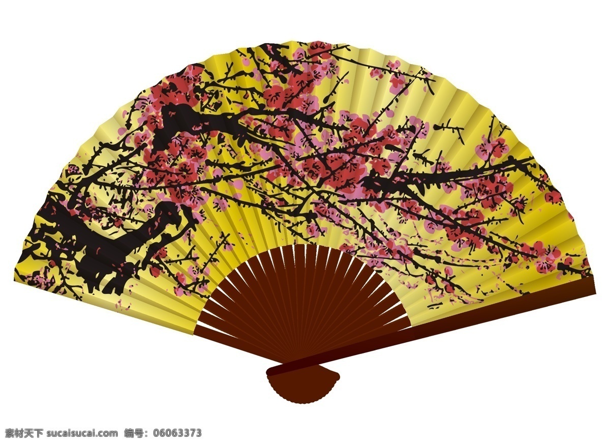 扇子 梅花 美术绘画 扇子矢量素材 图案设计 文化艺术 折扇 扇子模板下载 扇子图案 矢量 psd源文件