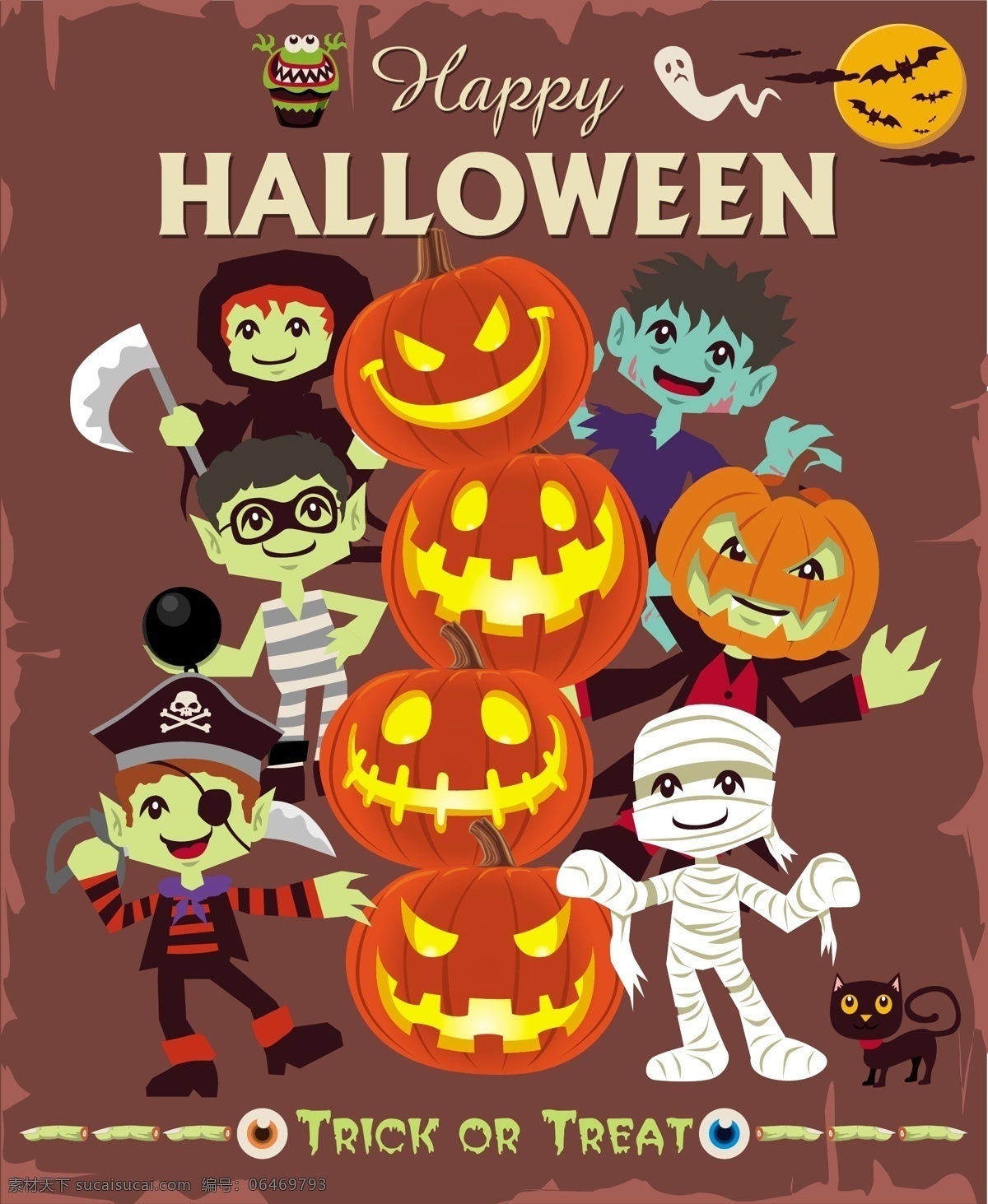 萬圣 角色 南瓜 頭 矢量 南瓜頭 彩色 可愛 紅色