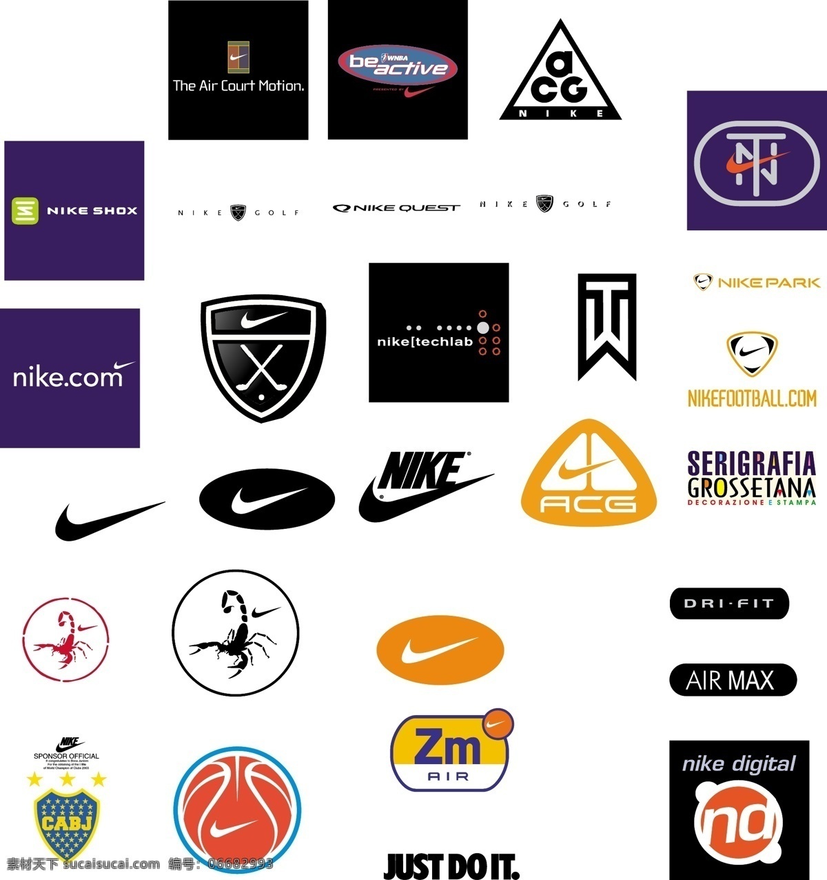 耐克标志集 耐克 nike 标志 矢量 标识标志图标 企业 logo 矢量图库